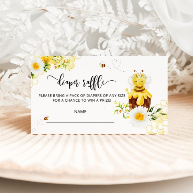 Bee diaper raffle biljett rådkort (Skapare uppladdad)