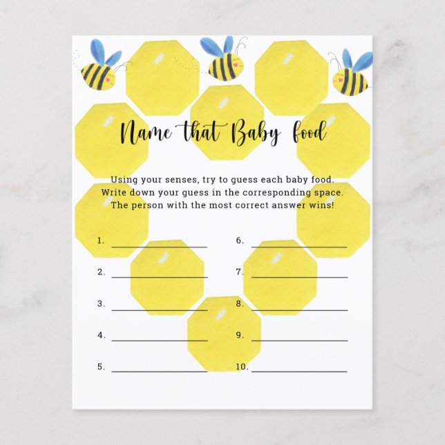 Bee - Döp det bebis Mat dusj spel (Framsida)