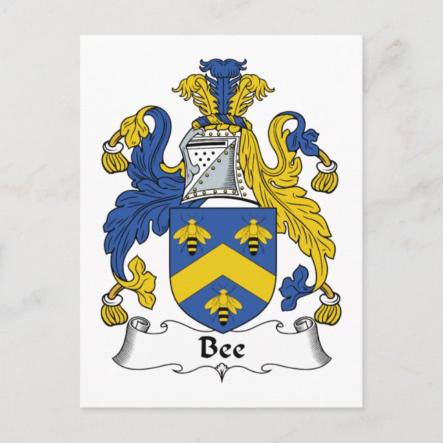 Bee Family Crest Vykort (Framsida)