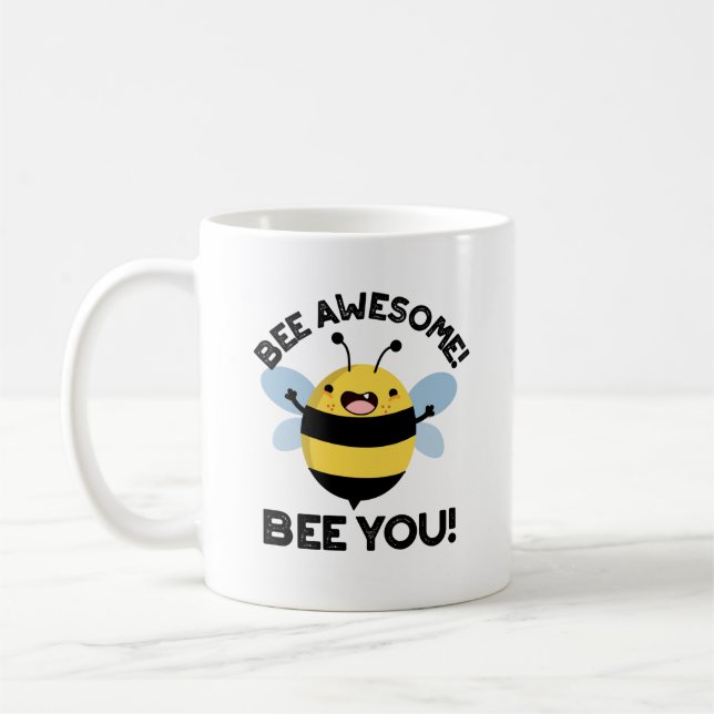 Bee Fantastisk Bee du Positive Insekt Pun Kaffemugg (Vänster)