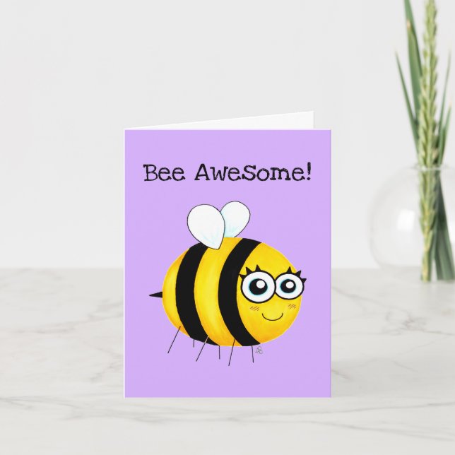 Bee Fantastisk, Cute Tecknad Bee Kort (Framsida)