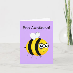 Bee Fantastisk, Cute Tecknad Bee Kort