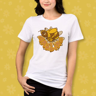 Bee Fantastisk - Cute Tecknad Humla & Daisy T Shirt