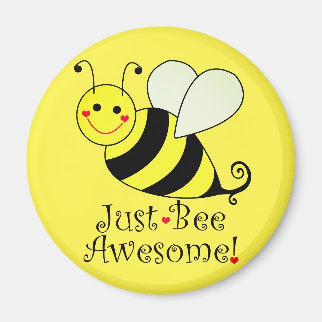 Bee Fantastisk Gult Humla Magnet (Framsidan)
