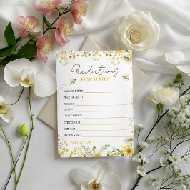 Bee Floral Baby Predictions & Advice Card Inbjudningar