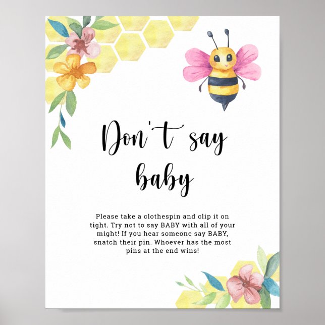 Bee floral - Don't say baby  Poster (Framsidan)
