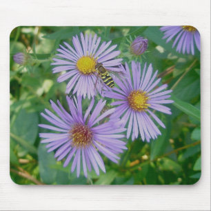 Bee Fly & Lila Asters Mousepad Musmatta