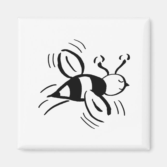 Bee Free - Black and White by Cussdum Designs Magnet (Framsidan)