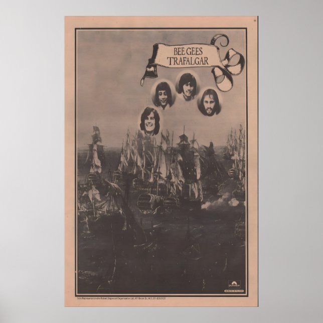 BEE GEES - Affisch 1969 original NME - Trafalgar (Framsidan)
