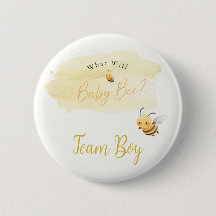 Bee Gender Reveal Button Team Boy