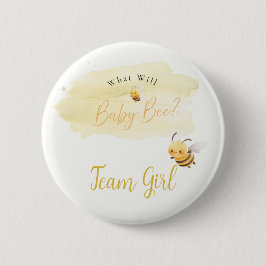 Bee Gender Reveal Button Team Girl Knapp