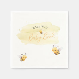 Bee Gender Reveal Napkins What Will Baby Bee Pappersservett