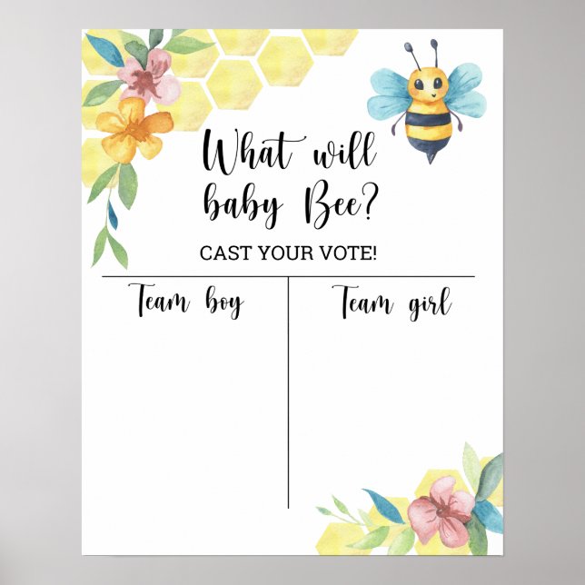 Bee Gender visar Boy- eller Girl-diagram Poster (Framsidan)