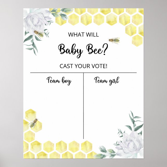Bee Gender visar Boy- eller Girl-diagram Poster (Framsidan)