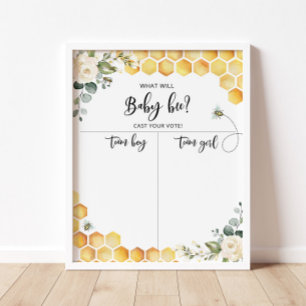 Bee Gender visar Boy- eller Girl-diagram Poster