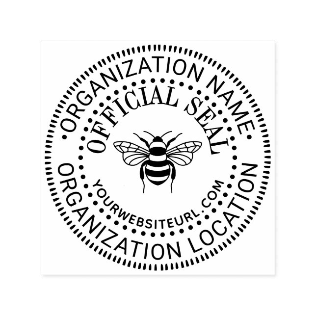 Bee Generisk Anpassad Officiell Stämpel Namn Plats (Design)