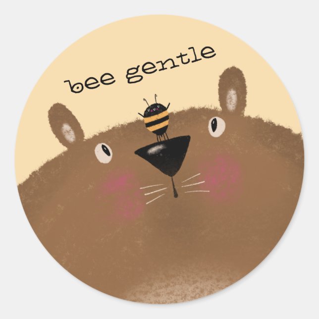 Bee Gentle Runt Klistermärke (Framsida)