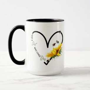 BEE GIRL Black Heart Solrosoffert Mugg