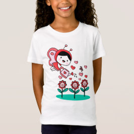 Bee Girl Flies Flower Kärlek Garden T Shirt