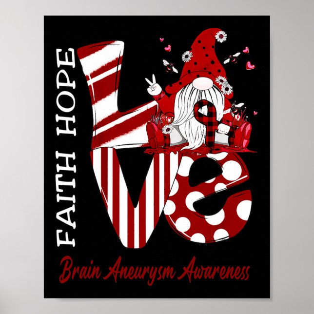 Bee Gnome Kärlek Brain Aneurysm Awareness Poster (Framsidan)