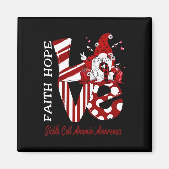 Bee Gnome Kärlek Sickle Cell Anemia Awareness Magnet (Framsidan)