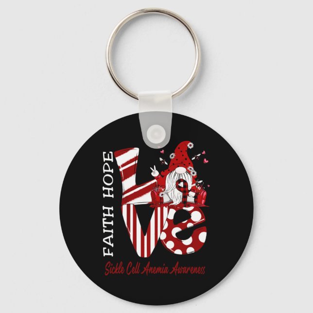 Bee Gnome Kärlek Sickle Cell Anemia Awareness Nyckelring (Framsida)