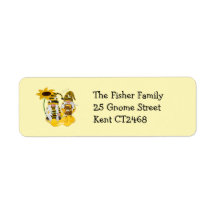 Bee Gnome Solros Returetiketter