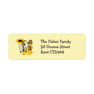Bee Gnome Solros Returetiketter Returadress Etikett