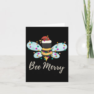 Bee God jul Bee Wears Santa Hat Julafton Light Kort