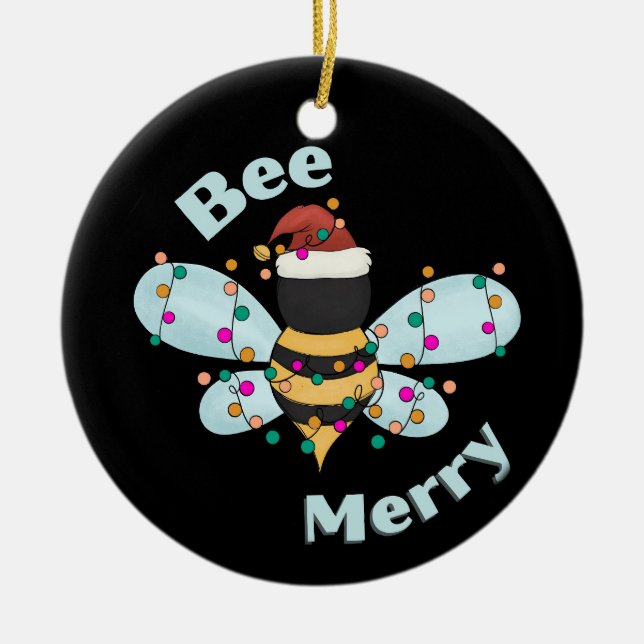 Bee God jul Humla Julgransprydnad Keramik (Framsidan)