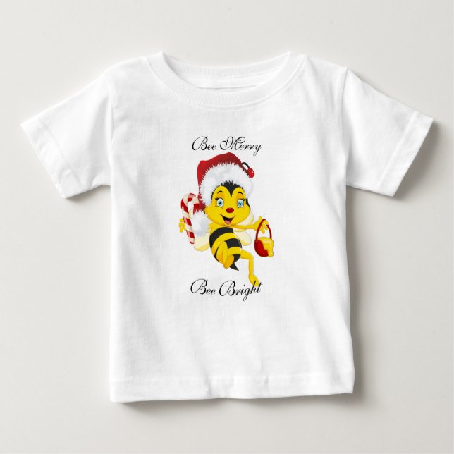 Bee God jul Tecknad T Shirt (Framsida)