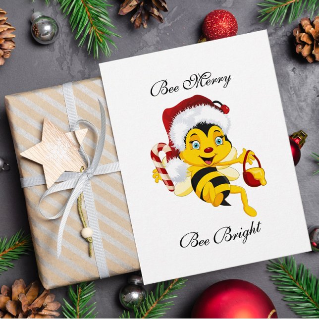 Bee God jul Tecknad Vykort (Skapare uppladdad)