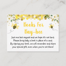 Bee Gold Blommig Baby Shower Bokförfrågan Tilläggskort