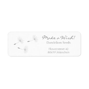 ♥Bee *Gör en önskad Blommigt till Blawball Dandeli Returadress Etikett