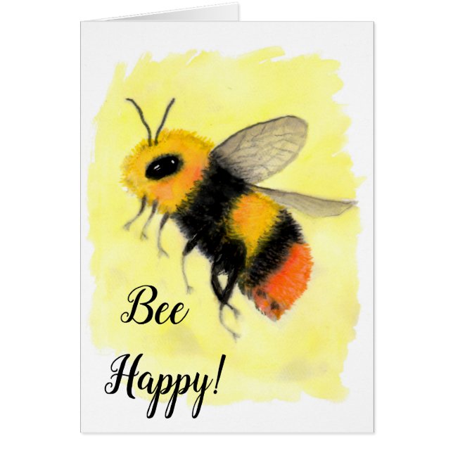 Bee Grattis på födelsedagen Card Hälsningskort (Framsidan)