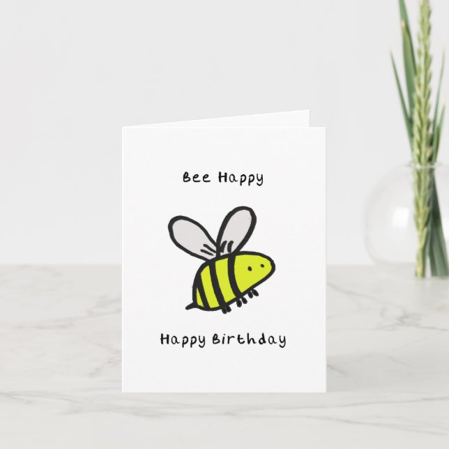 Bee Grattis på födelsedagen Card Kort (Framsida)