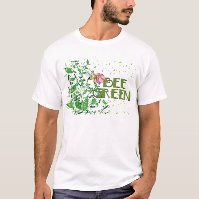 Bee Grönt Eco Earth Day Shirt Tee (Framsida)
