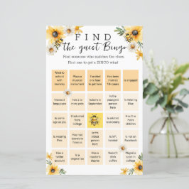 Bee Gula blommor Baby Shower bingo-spel