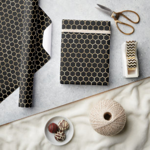 Bee Guld Honeycomb Elegant Gift Presentpapper