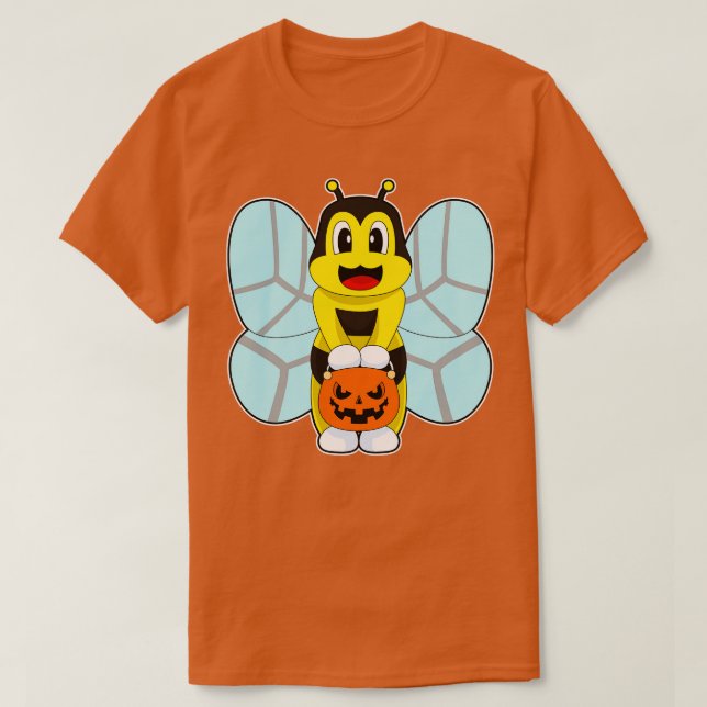 Bee Halloween Pumpkin T Shirt (Design framsida)