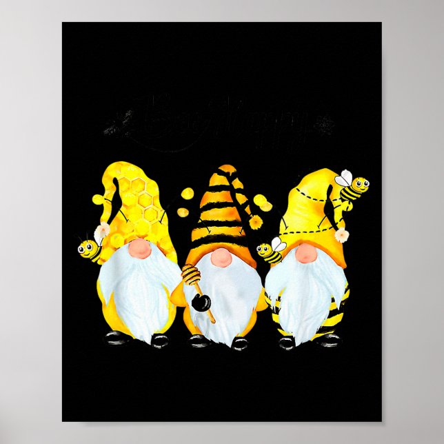 Bee Happy Bee Gnome Spring  Poster (Framsidan)