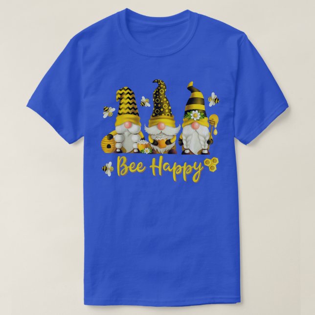 Bee Happy Bee Gnome Spring  T Shirt (Design framsida)