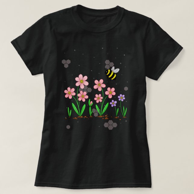 Bee Happy Garden T Shirt (Design framsida)