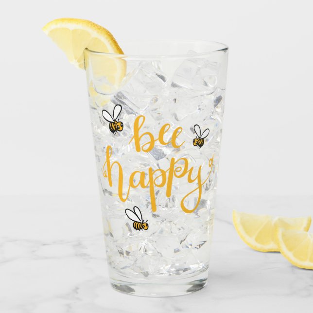 Bee happy glaskopp (Framsida Ice)
