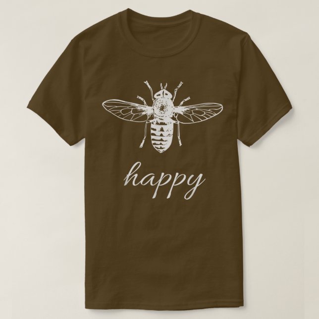 Bee Happy Playful Vintage Graphic Tee Design  (Design framsida)