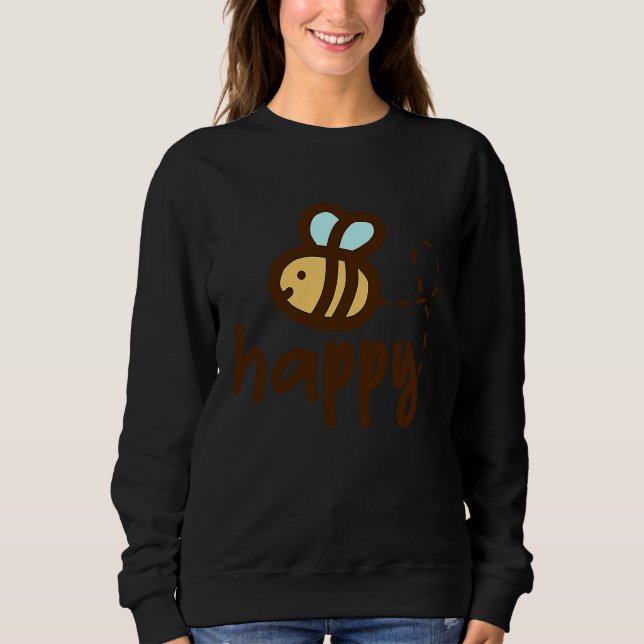 Bee Happy Tees Be Happy Cute Bee T Shirt (Framsida)
