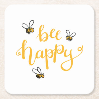 Bee happy underlägg papper kvadrat