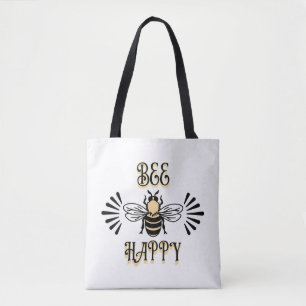 Bee Happy Vintage Färger Honungsbi Tygkasse