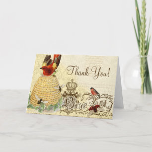 Bee Happy Vintage - Tacksamt-kort Tack Kort