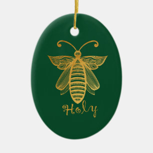 BEE HELIGA Jul - Honeybeskonservation  Julgransprydnad Keramik